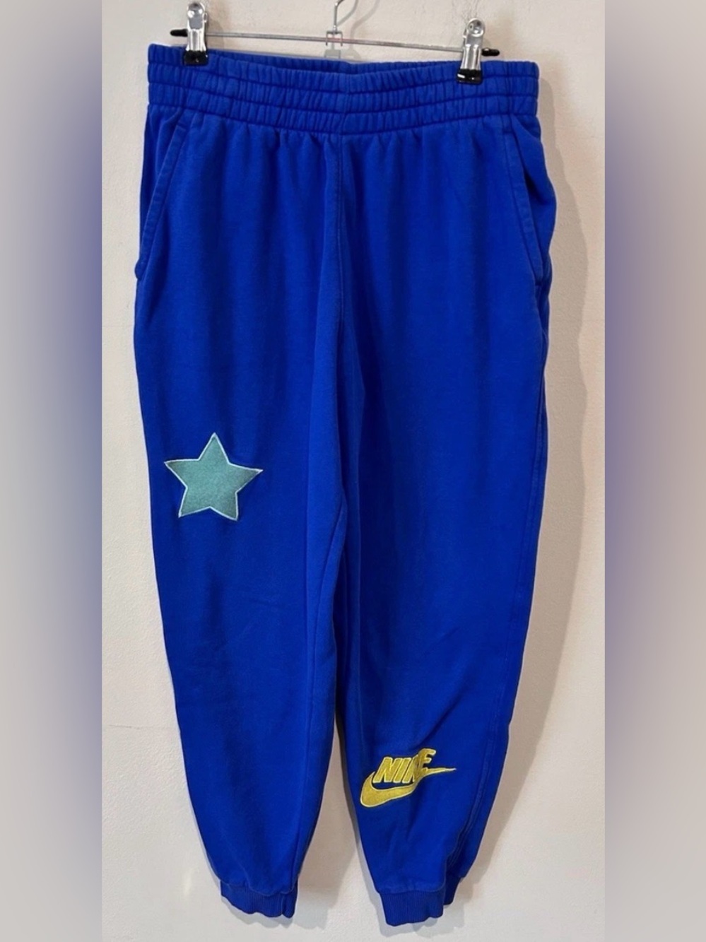 Nike Kids Blue Joggers with Star Patch - LARGE